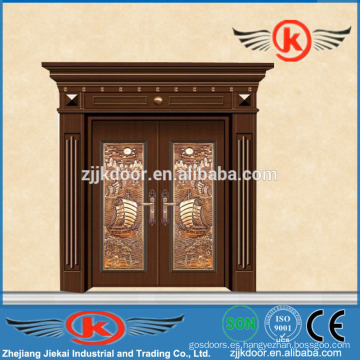 JK-C9044 puerta de entrada de cobre amarillo de lujo imitada de cobre
